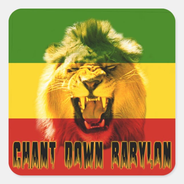 Rasta Chant Down Babylon Lion Sticker (Front)