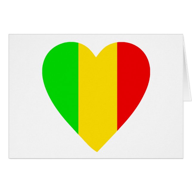 Rasta Coloured Heart (Front Horizontal)