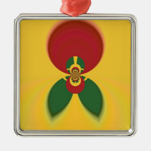 Rasta Colours Abstract Art Print Metal Tree Decoration
