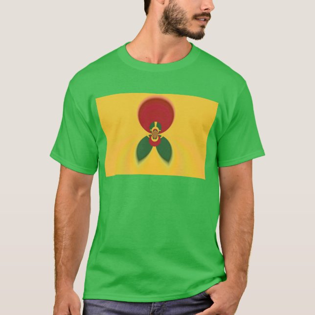 Rasta Colours Abstract Art Print T-Shirt (Front)