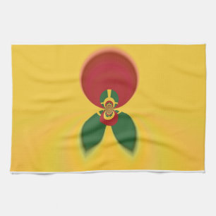 Rasta Colours Abstract Art Print Tea Towel