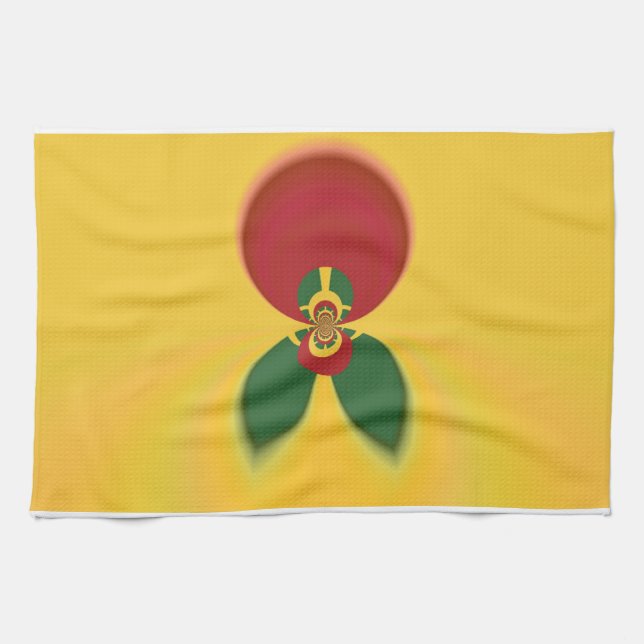 Rasta Colours Abstract Art Print Tea Towel (Horizontal)