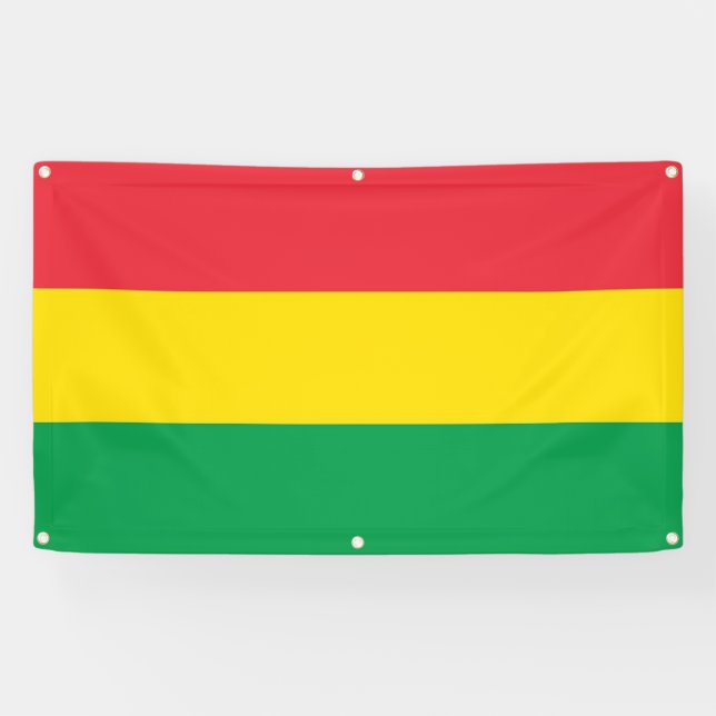 Rasta Colours Green Yellow Red Stripes Flag Banner (Horizontal)