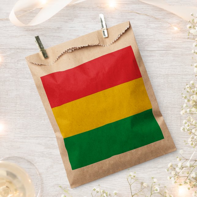 Rasta Colours Green Yellow Red Stripes Flag Patter Favour Bags (Clipped)