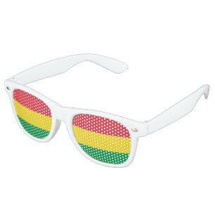 Rasta Colours Green Yellow Red Stripes Flag Retro Sunglasses
