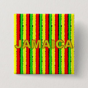 Rasta Colours Jamaica Red Gold and Green 15 Cm Square Badge