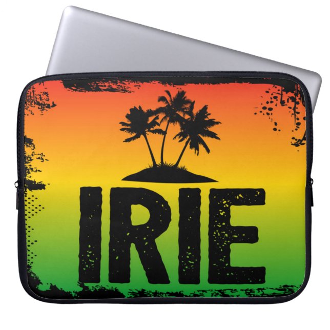 Rasta Colours Jamaican IRIE Tropical Palm Trees Laptop Sleeve (Front)