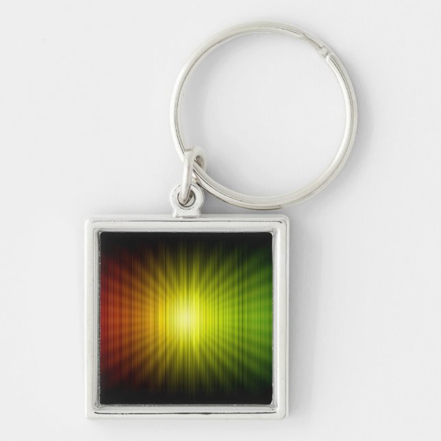 Rasta Colours Red Gold and Green Key Ring (Front)