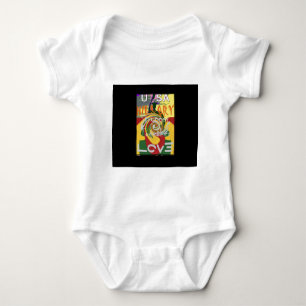Rasta Colours Red Golden Green Hillary Art Print Baby Bodysuit