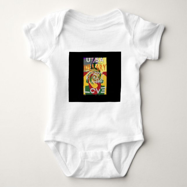 Rasta Colours Red Golden Green Hillary Art Print Baby Bodysuit (Front)