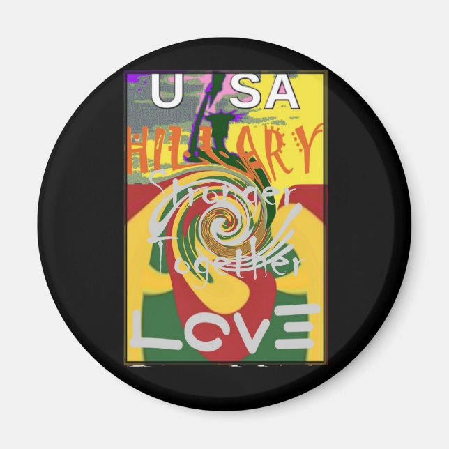 Rasta Colours Red Golden Green Hillary Art Print Magnet (Front)