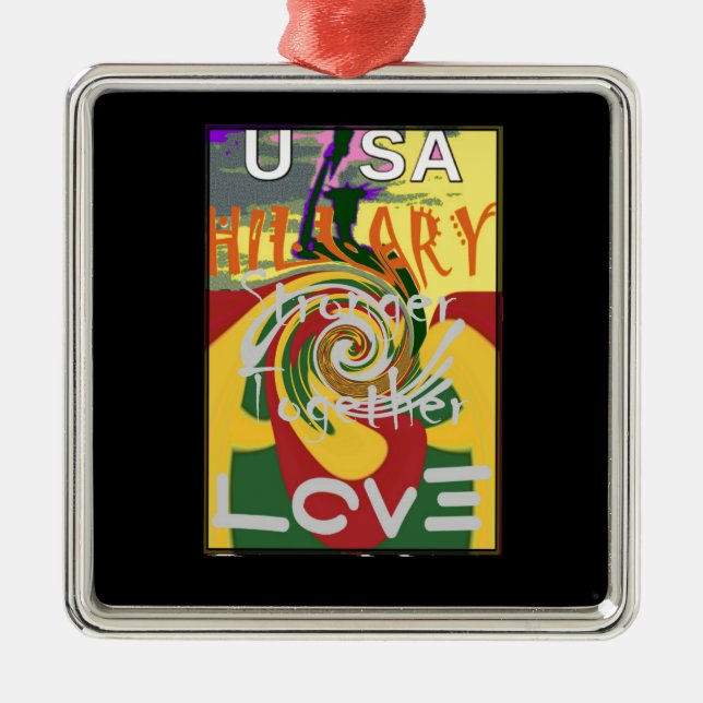 Rasta Colours Red Golden Green Hillary Art Print Metal Tree Decoration (Front)