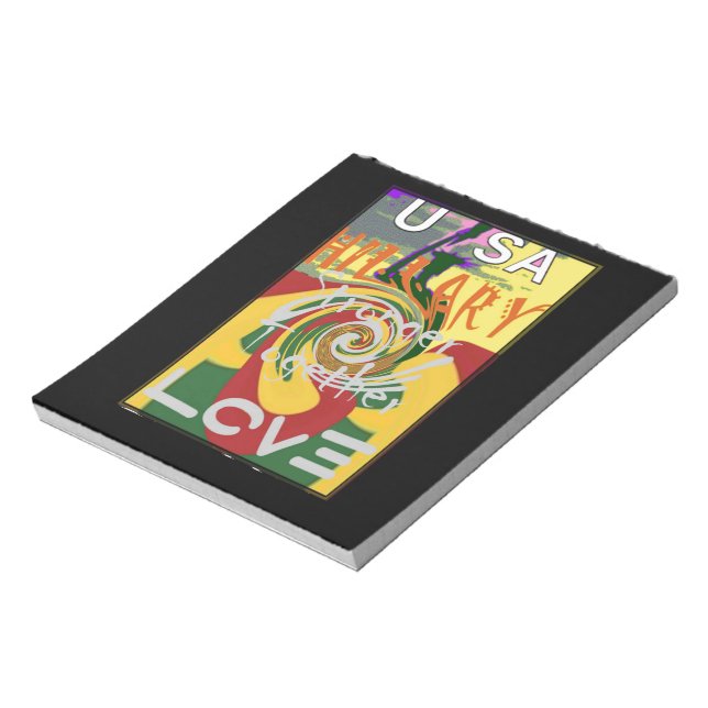 Rasta Colours Red Golden Green Hillary Art Print Notepad (Rotated)