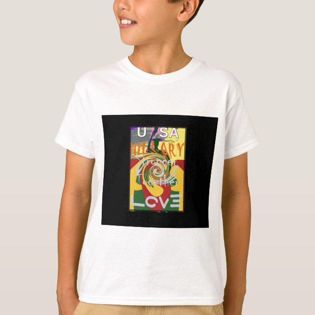 Rasta Colours Red Golden Green Hillary Art Print T-Shirt (Front)