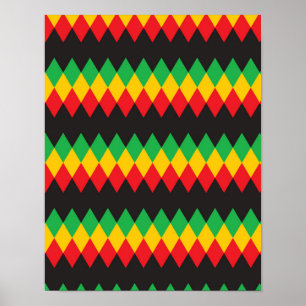 Rasta Diamond Pattern Poster