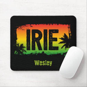 Rasta Flag Colours Jamaican IRIE Quote Mouse Pad