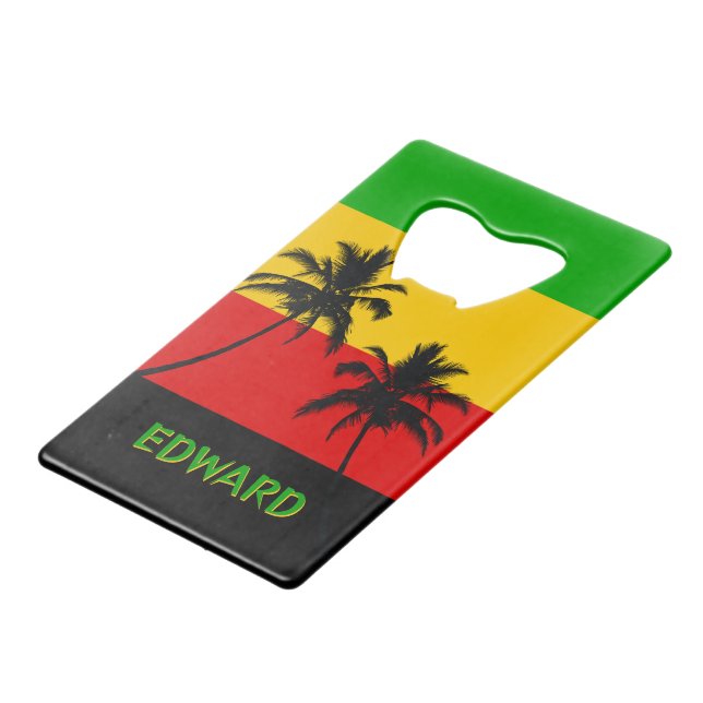 Rasta Flag with Palm Trees Tropical (Front Angled)