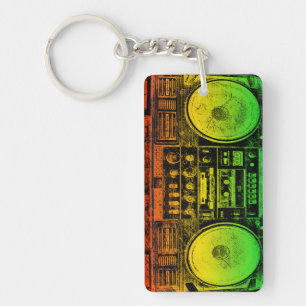 Rasta Ghetto Blaster Key Ring