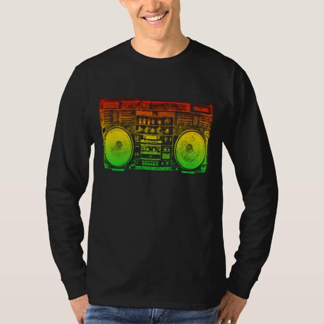Rasta ghetto blaster T-Shirt (Front)