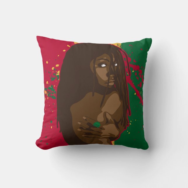 Rasta Girl Cushion (Front)