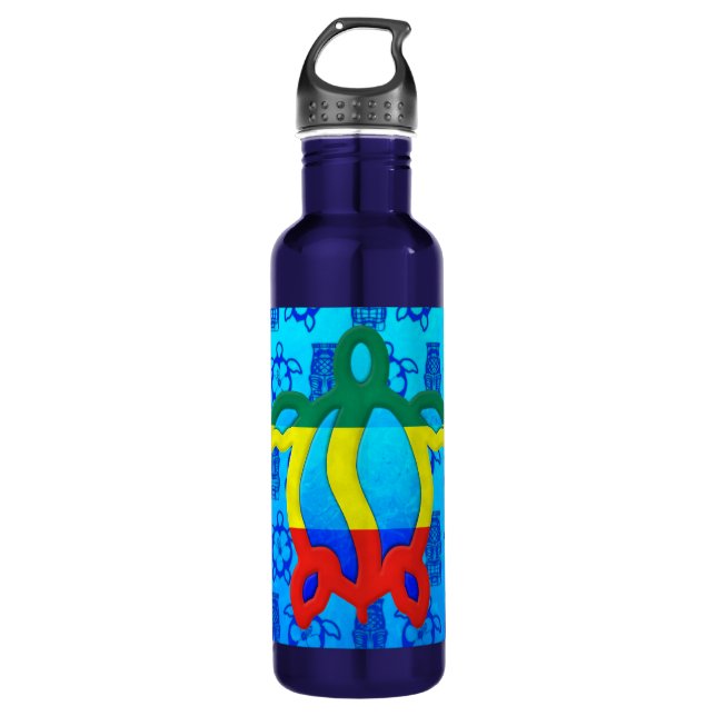 Rasta Honu Blue Tiki 710 Ml Water Bottle (Front)