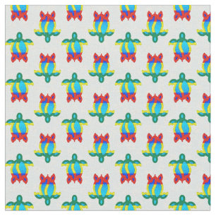 Rasta Island Colours Tribal Turtle Floral Fabric