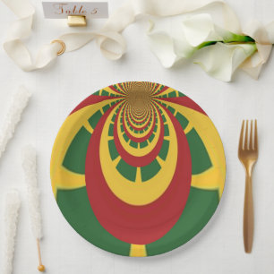 Rasta Jamaica's Rasta Colours Paper Plate