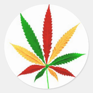 rasta leaf classic round sticker