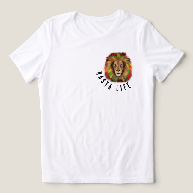 rasta life lion head red green yellow Jamaica real Tri-Blend Shirt (Design Front)