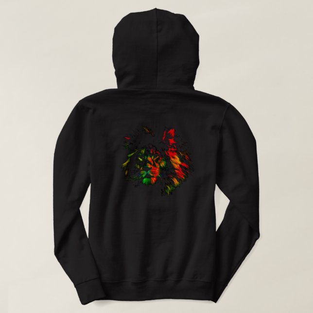 Rasta Lion Back Design Hoodie (Design Back)