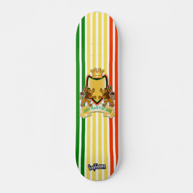 Rasta Lion Crest Skateboard (Front)