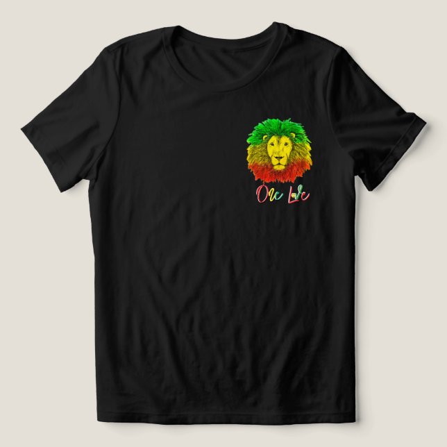 rasta lion head red green yellow Jamaica one love Tri-Blend Shirt (Design Front)