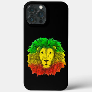 Rasta lion head red yellow green drawing Jamaica  iPhone 13 Pro Max Case