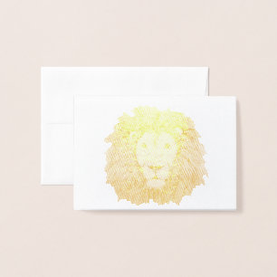 Rasta lion head red yellow green drawing Jamaica Foil Card