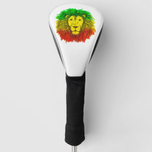 Rasta lion head red yellow green drawing Jamaica Golf Head Cover