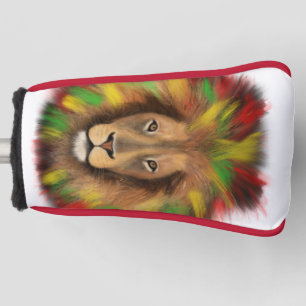 Rasta lion head red yellow green drawing Jamaica Golf Head Cover