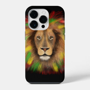 Rasta lion head red yellow green drawing Jamaica iPhone 14 Pro Case