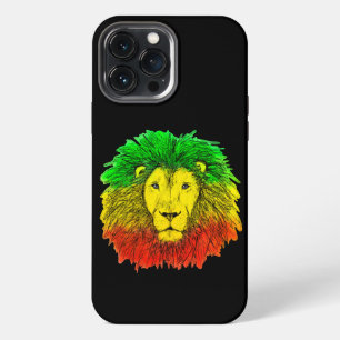 Rasta lion head red yellow green drawing Jamaica iPhone 13 Pro Max Case