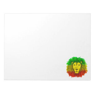 Rasta lion head red yellow green drawing Jamaica  Notepad