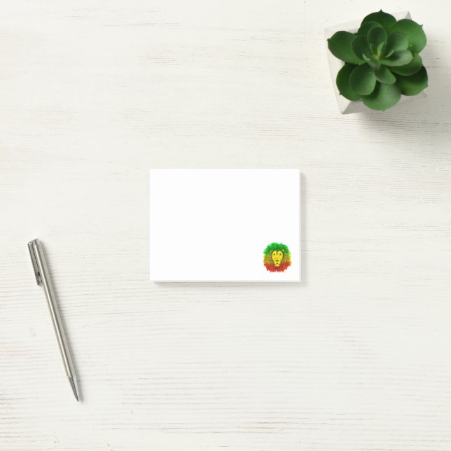 Rasta lion head red yellow green drawing Jamaica  Post-it Notes (Office)