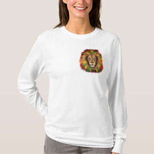 Rasta lion head red yellow green drawing Jamaica  T-Shirt
