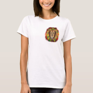 Rasta lion head red yellow green drawing Jamaica  T-Shirt