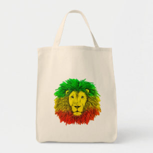 Rasta lion head red yellow green drawing Jamaica  Tote Bag