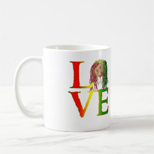 Rasta Lion Jamaican Reggae Love Coffee Mug
