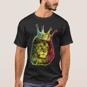 Rasta Lion of Juda Lion Large Animals Beautiful Ki T-Shirt