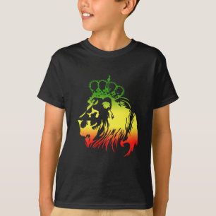 RASTA Lion of Judah   Red Gold Green T-Shirt