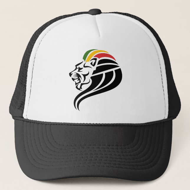 Rasta Lion of Judah Trucker Hat (Front)