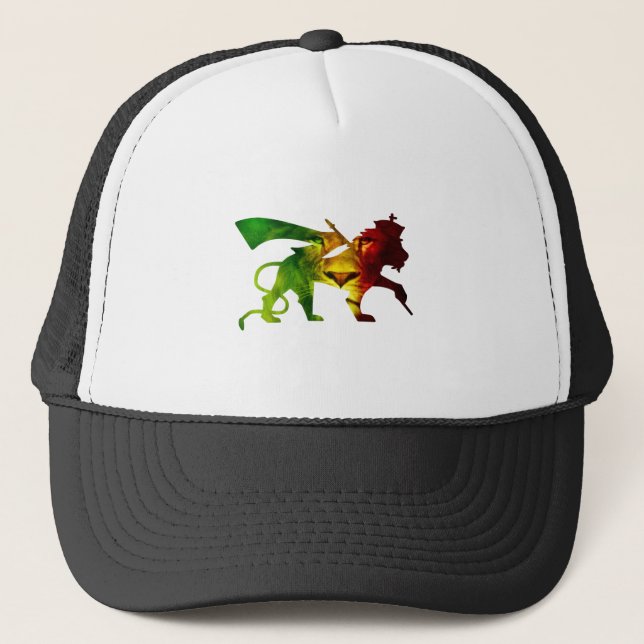 Rasta Lion of Judah Trucker Hat (Front)