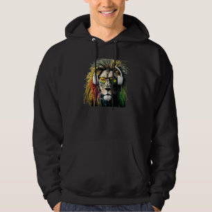 Rasta Lion Rastafari Reggae & Jamaica Vibes Headph Hoodie