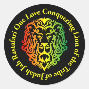 Rasta Lion Rectangle Stickers